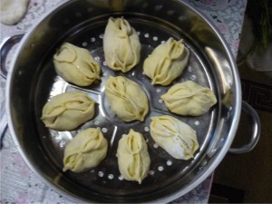 манты с мясом