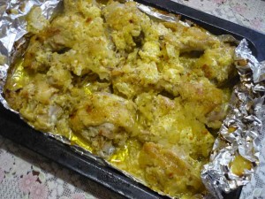 Запеченная курица в фольге 