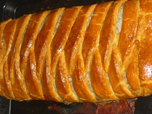 Пирог- плетенка с картофелем и мясом